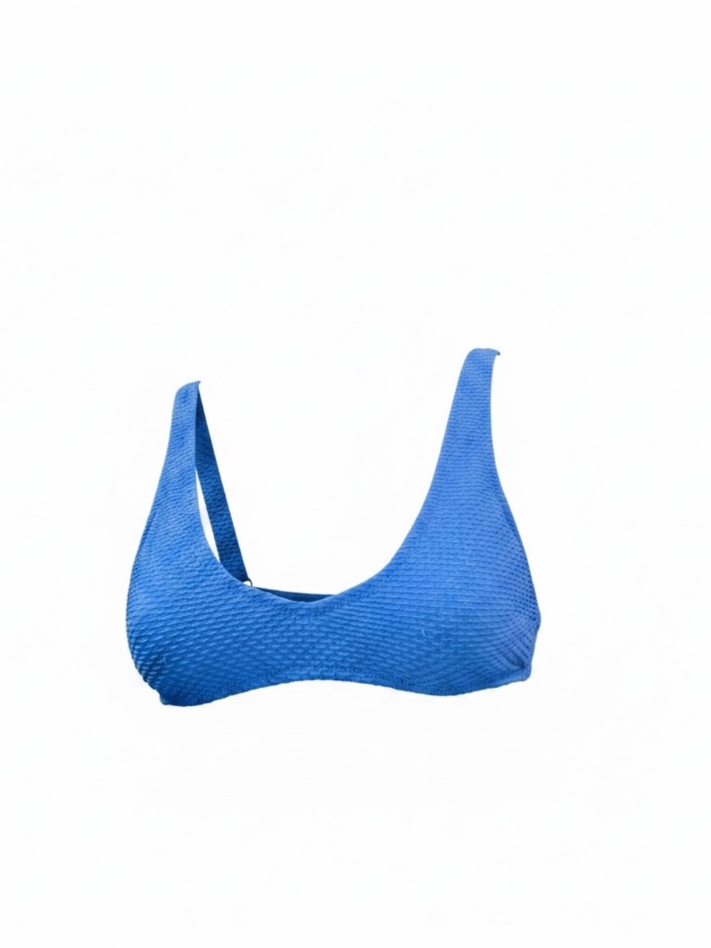 Aerie Feel Good Women’s Size Small Scoop Jacquard Voop Plunge Blue Bikini Top